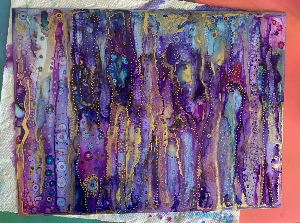 Abstract in Purple, blue and Gold